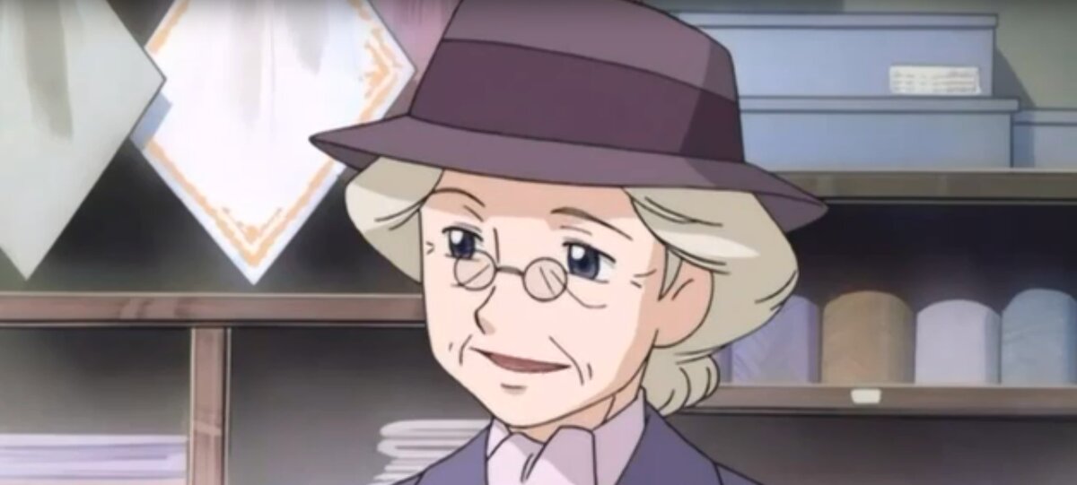 Мисс Марпл. Мне кажется за основу при рисовании брали именно образ Джоанн Хиксон