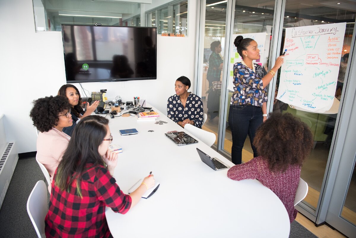 https://www.pexels.com/photo/six-woman-standing-and-siting-inside-the-room-1181622/