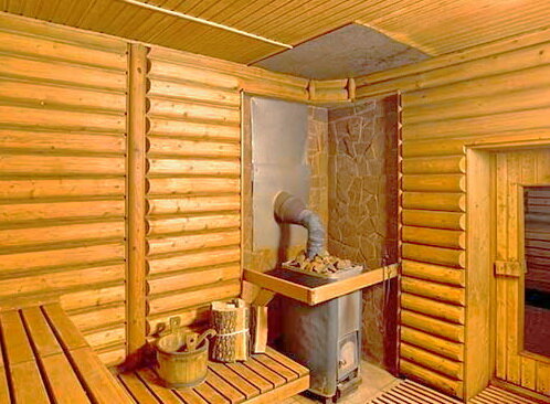 яркий пример сауны на дровах.