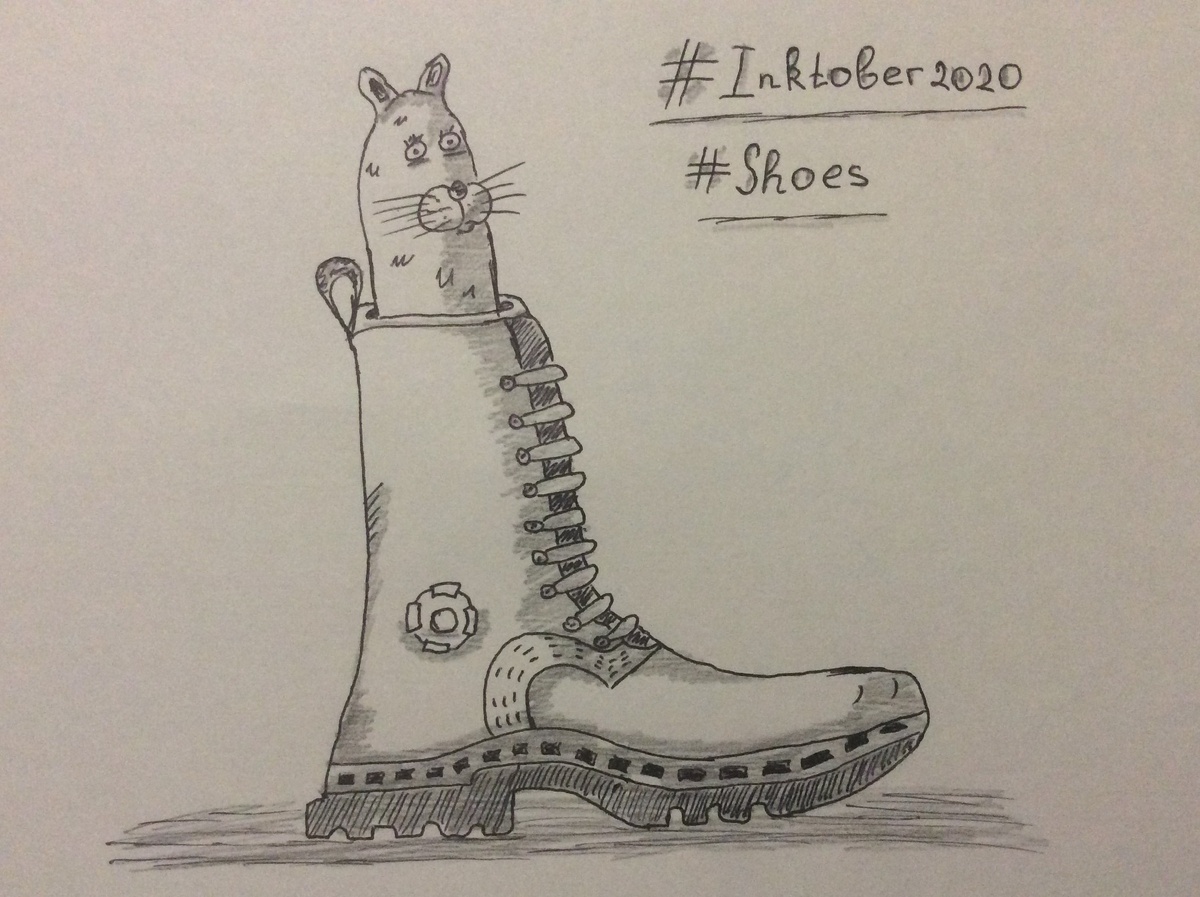 Что было нарисовано в один из последних дней Inktober 2020 по теме "Обувь"