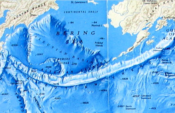 Берингово море на карте 5 класс