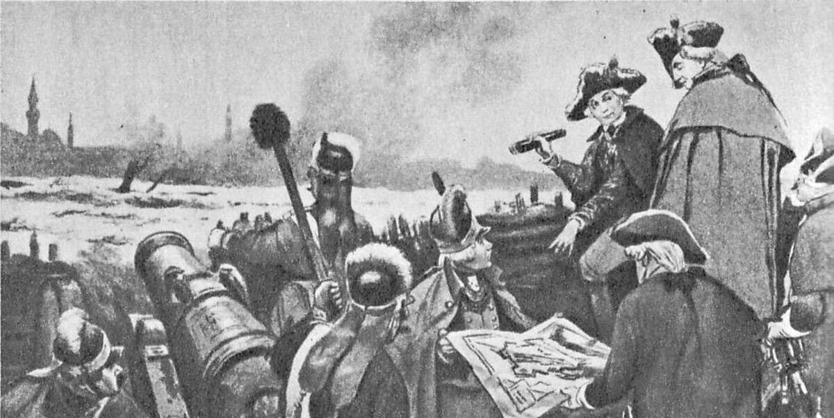 Суворов и Кутузов перед штурмом Измаила, художник — О. Верейский