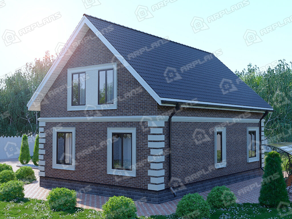 Фото 2 двухэтажного дома из газобетона с мансардой, 4 спальня. 170 кв м. Источник arplans.ru Проект К-116