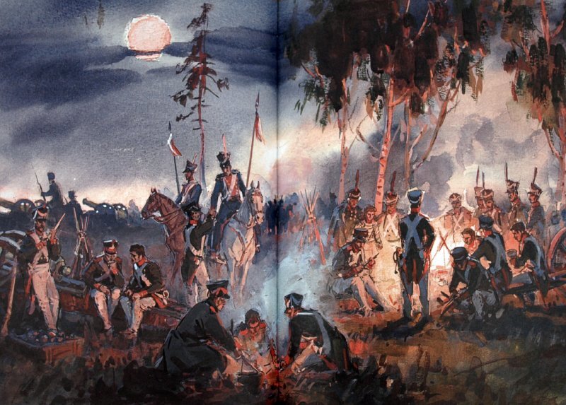 Источник: Иллюстрации к книге "Бородино" М.Ю. Лермонтова. Художник-график В.Г. Шевченко (найдено по запросу в Google-картинках)