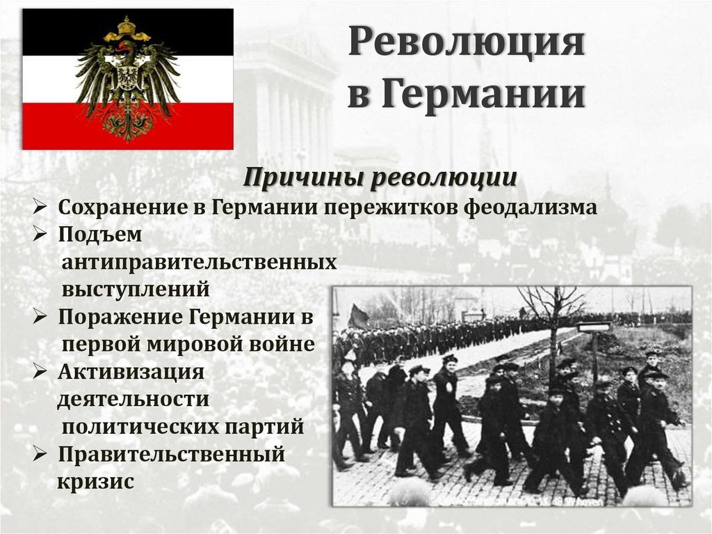 Подъем демократического движения. Причины германской революции 1918. Причины немецкой революции 1918.