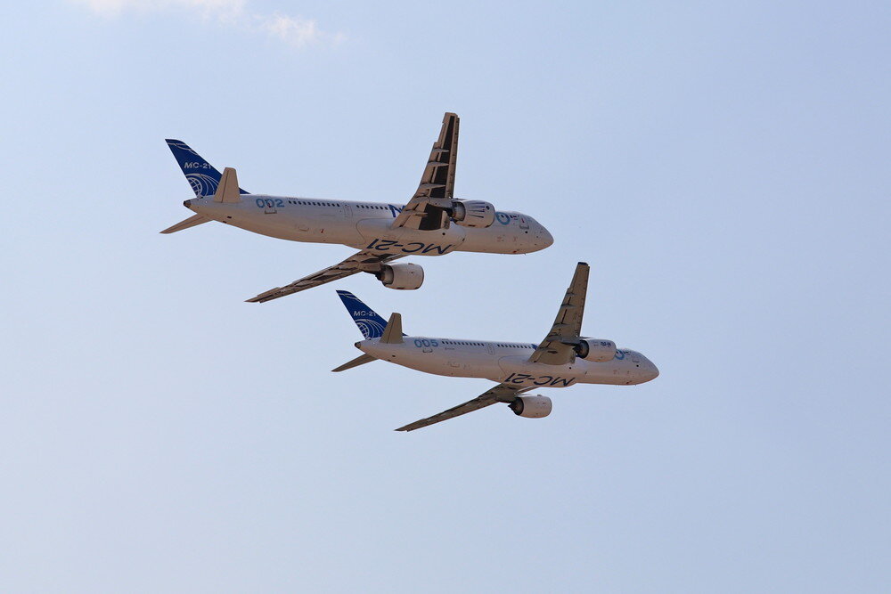 МС-21-300 и МС-21-310 на авиасалоне МАКС-2021