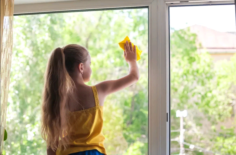 Мыла окно сонник. Девочка моет окно. Дети моют окна. Мытье окна для детей. Моем окна.