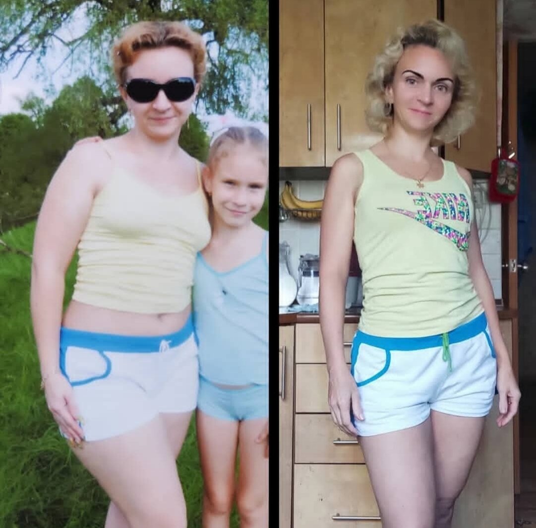 На фотографиях Я . Разница 14 лет. 28 и 42 года