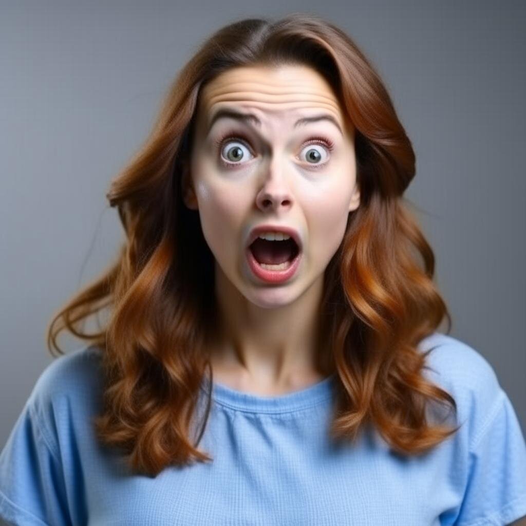 Сделано ИИ. По запросу - испуганная девушка🤣🤣🤣