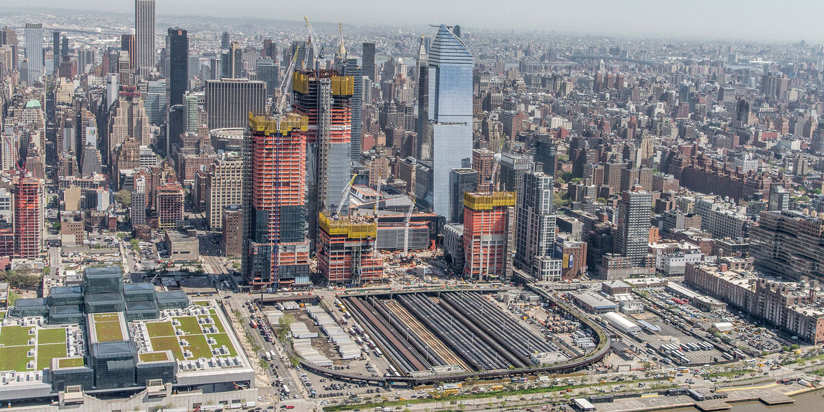 Строительство Hudson Yards поверх действующего железнодорожного узла