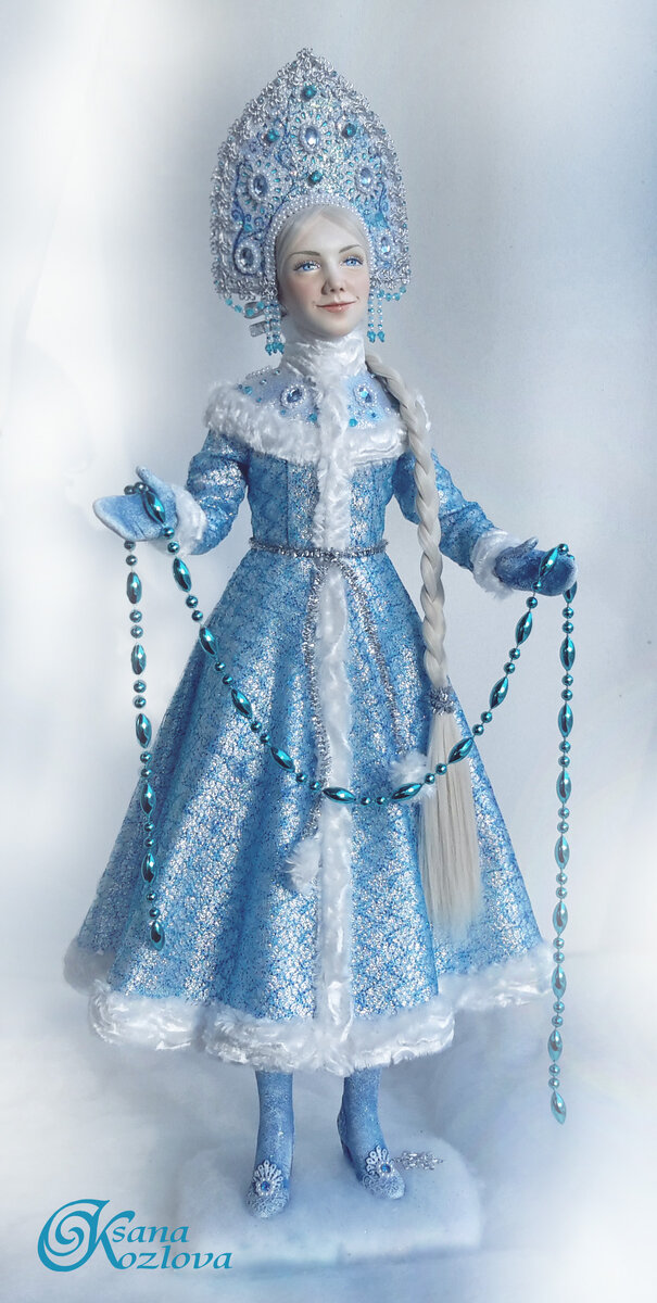 Авторские куклы Оксаны Козловой Представляю Вашему вниманию еще одного персонажа Новогодней сказки кукла "Снегурочка" Каждая изготовленная автором кукла по своему уникальна, ведь она изготовлена...-2-2
