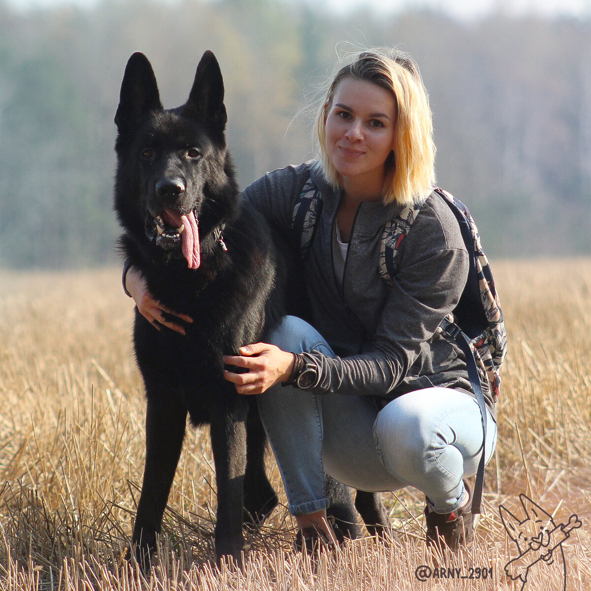 Арни (черная немецкая овчарка) и я - Надежда