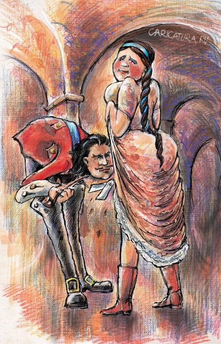  «Петр Первый рубит бороду...», худ. Георгий Ключник