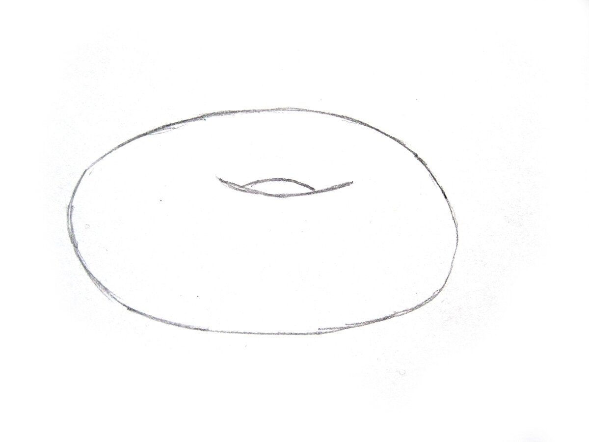 Нарисовать пончик карандашом