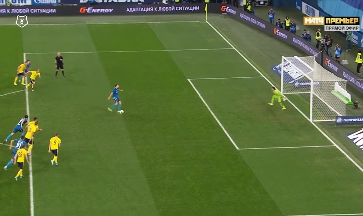 Момент с нарушением Бабурина в матче с Зенитом   sport.business-gazeta.ru