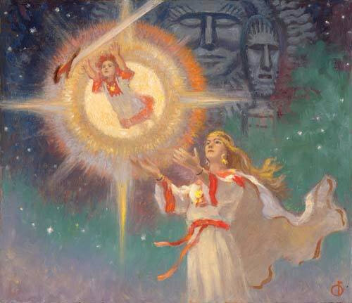 Одно из изображений рождения бога Солнца (источник: liveinternet.ru)