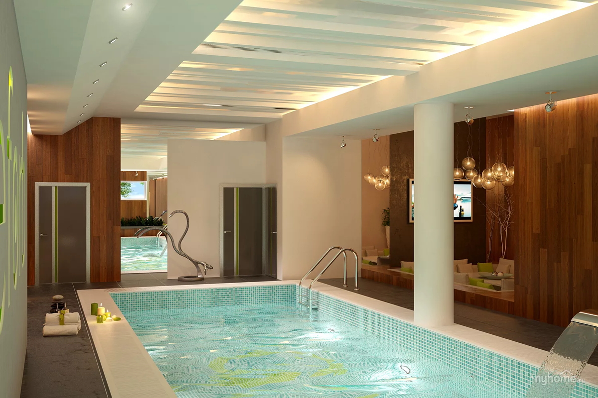 Дизайн бассейнов в доме , фото готовых интерьеров бассейнов в доме и идей дизайна