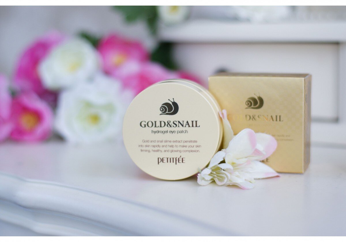 Гидрогелевые патчи для глаз с золотом и экстрактом улитки Petitfee Gold & Snail Eye Patch 