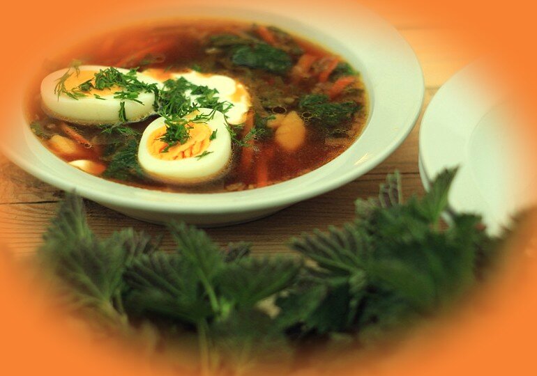 Вкусный и полезный весенний борщ.