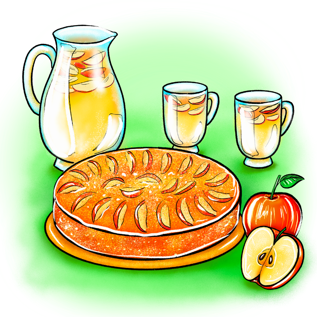 Яблочный пирог картинка для детей