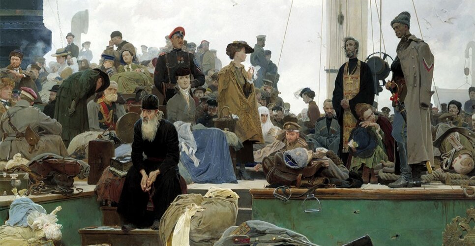  «Белая Россия. Исход». Художник Дмитрий Белюкин. Фрагмент.