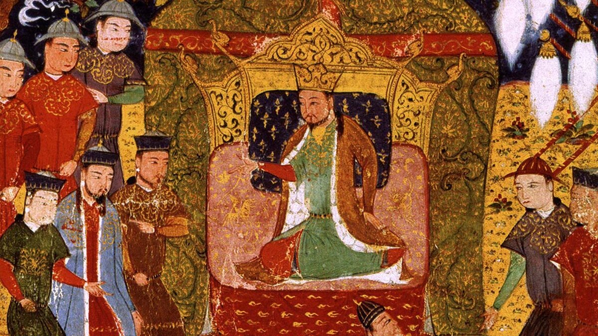 кочевники татаро монголы. иллюстрация курултай монголов. курултай чингисхана арт. миниатюра чингис хана. темучин курултай 1206.