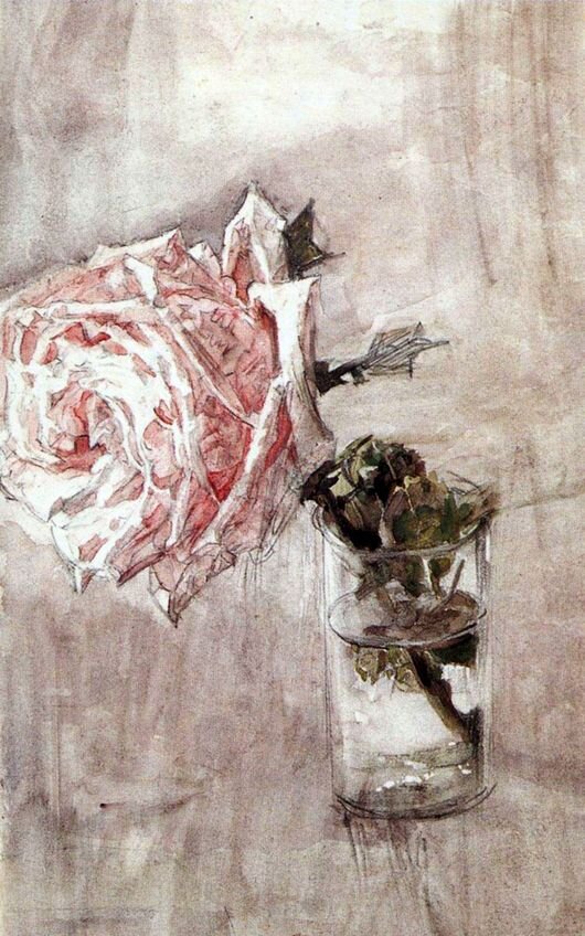 М. Врубель. Роза в стакане. 1904. Третьяковская галерея.