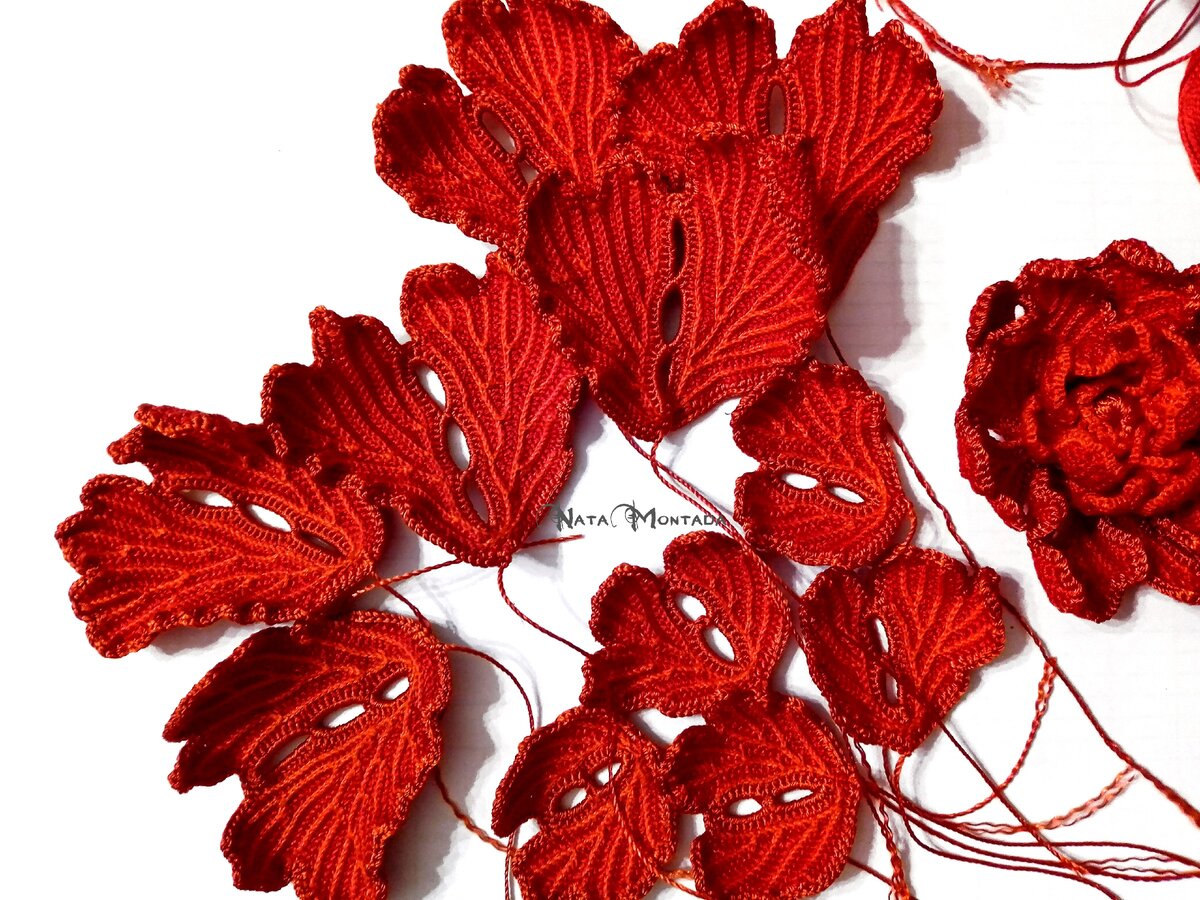 Связанные крючком лепестки, на которых отчетливо выделяются прожилки