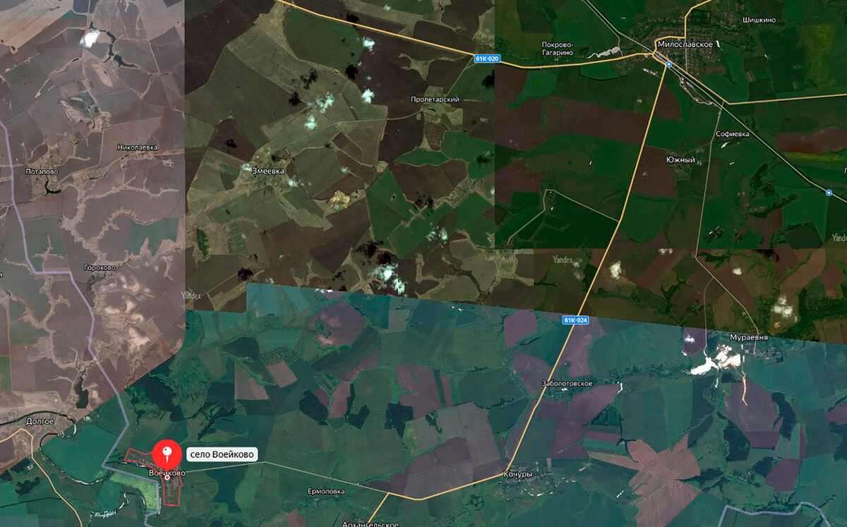 Дорога в Воейково. Фотография с ЯндексКарты