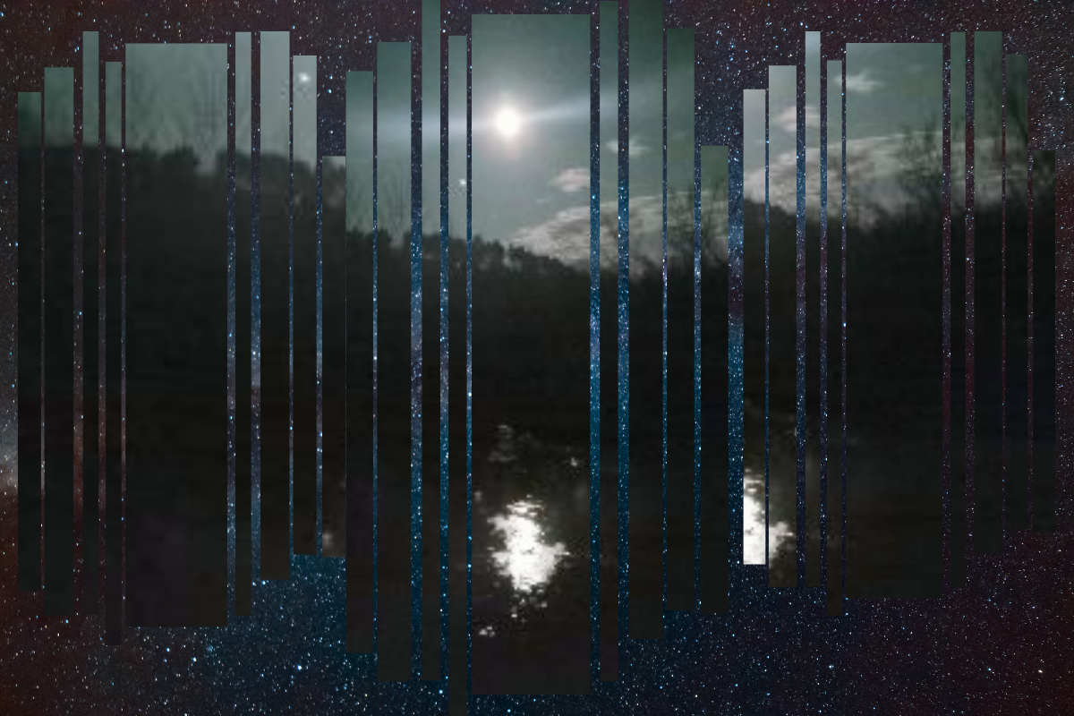 Ночная романтика. Фото автора . С. отредактировано в сервисе canva