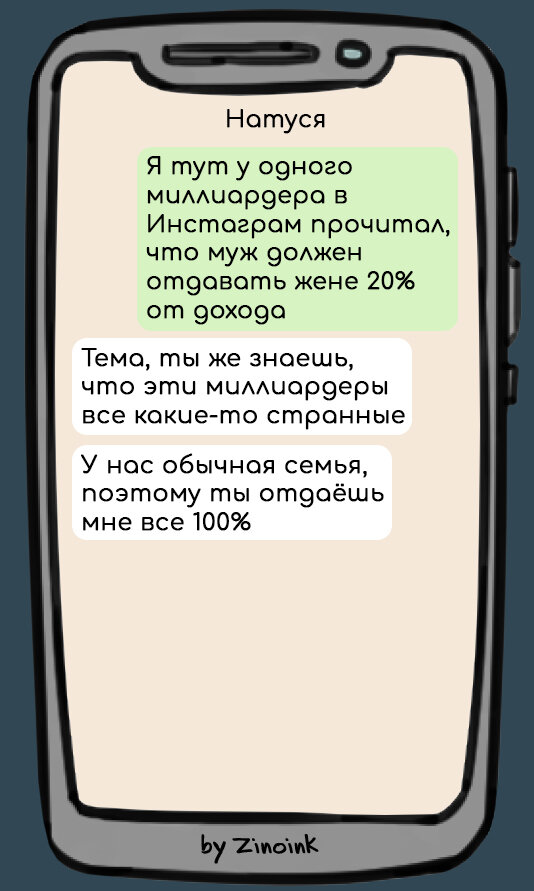 В которых они решают, как лучше потратить семейный бюджет, 10 смешных переписок мужа с женой.