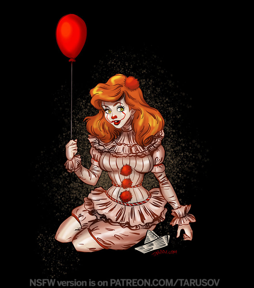 Фото: designyoutrust.com/2018/09/artist-turned-disney-princesses-into-maniacs-from-horror-movies/