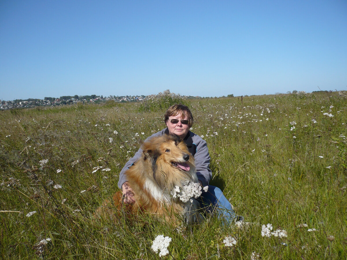 Я и мой пёс Ник собираем тысячелистник. Фото из личного архива.