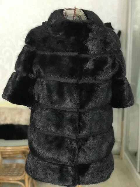 Удлинение рукавов в полупальто из меха норки. Ателье Ирины Берзиной. 