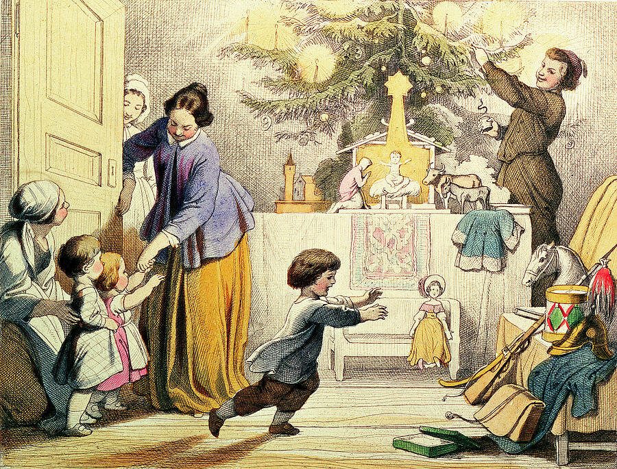  Детям на Рождество дарили: обновку ( одежда, обувь), или же игрушки. Мальчикам - ружья, барабаны, сабли, лошадку, солдатиков,  девочкам - кукол. И обязательно сладости.