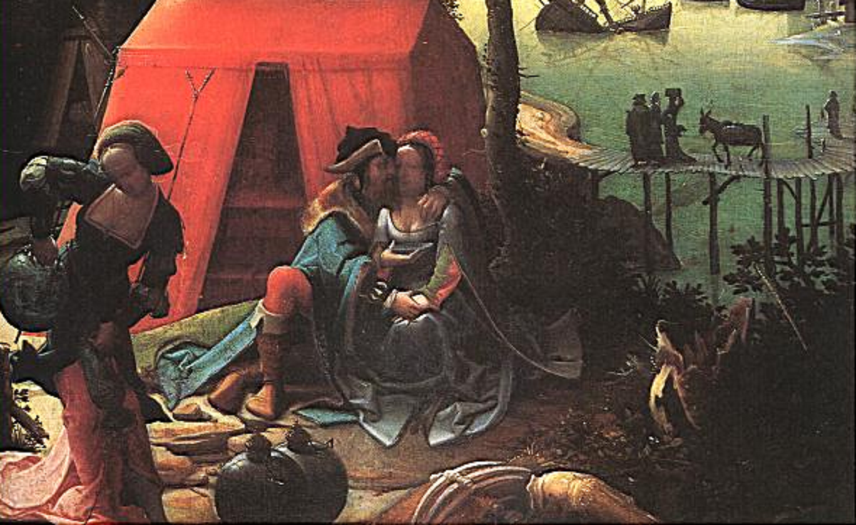 Лот с дочерьми (фрагмент) — Лукас ван Лейден, ок. 1509 г. // Лувр, Париж