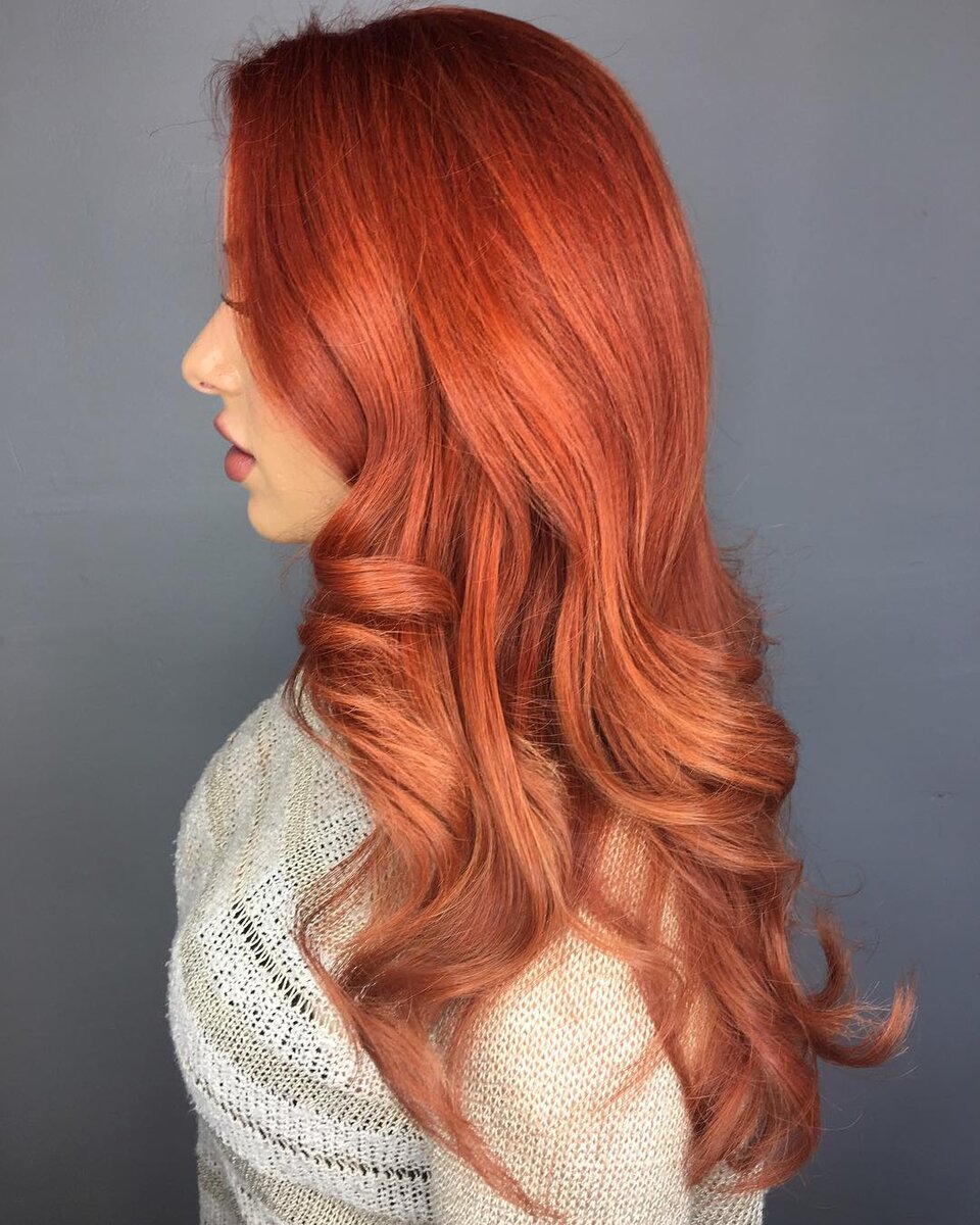 Рыжие волосы средней длины (78 фото)