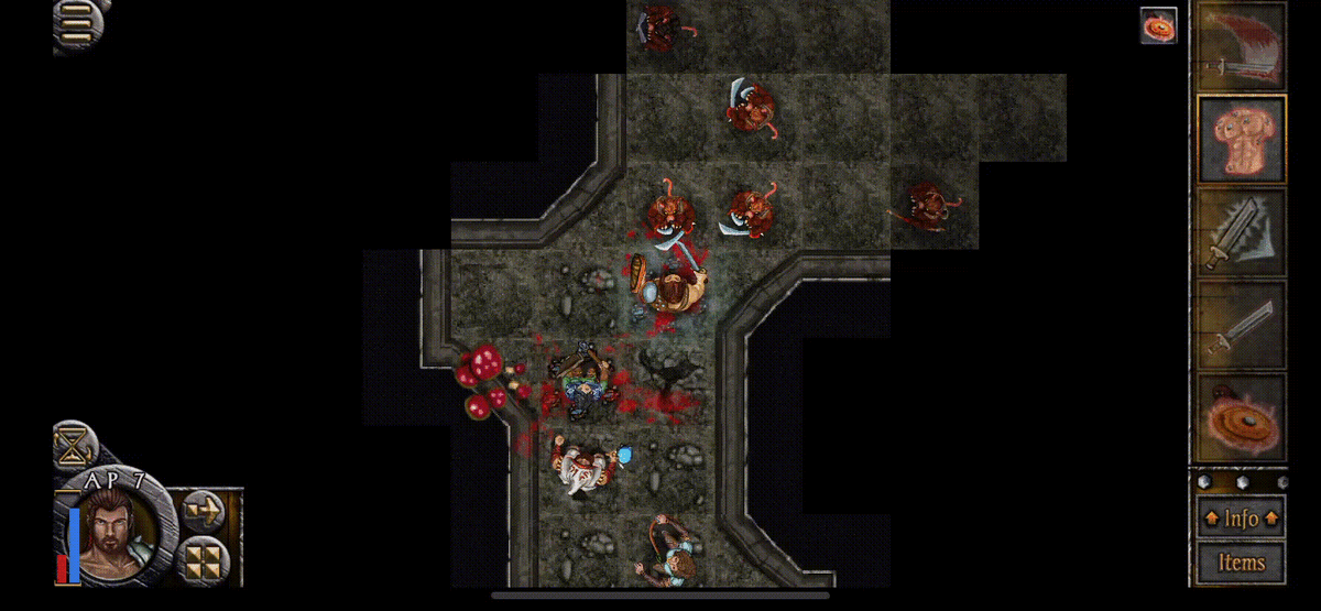 Геймплей мобильной игры Heroes Of Steel (бой) (Gif-анимация)