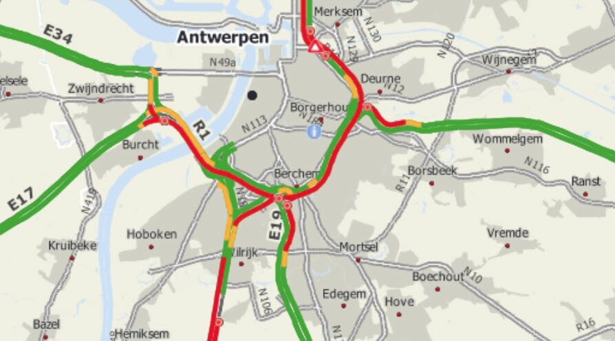 Объездная Антверпена относительно свободна