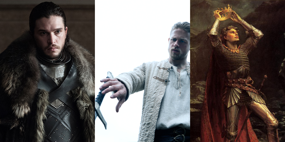Кадр из сериала “Игра Престолов”, кадр из фильма “Меч короля Артура”, картина Чарльза Батлера “Король Артур”