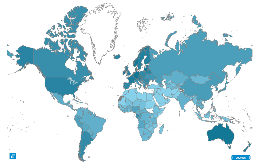 Доля молодёжи, употребляющей алкоголь, данные World Health Organization