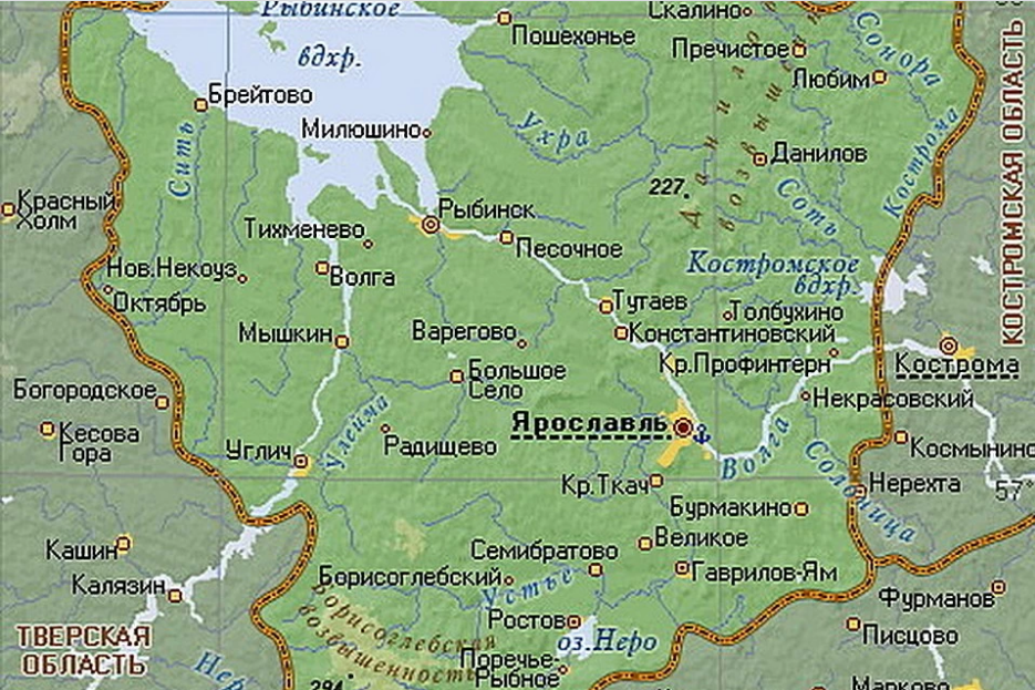 Границы Ярославской области на карте. Карта Московской и Ярославской области. Карта России Ярославская область с деревнями. Карта Ярославской области с городами.