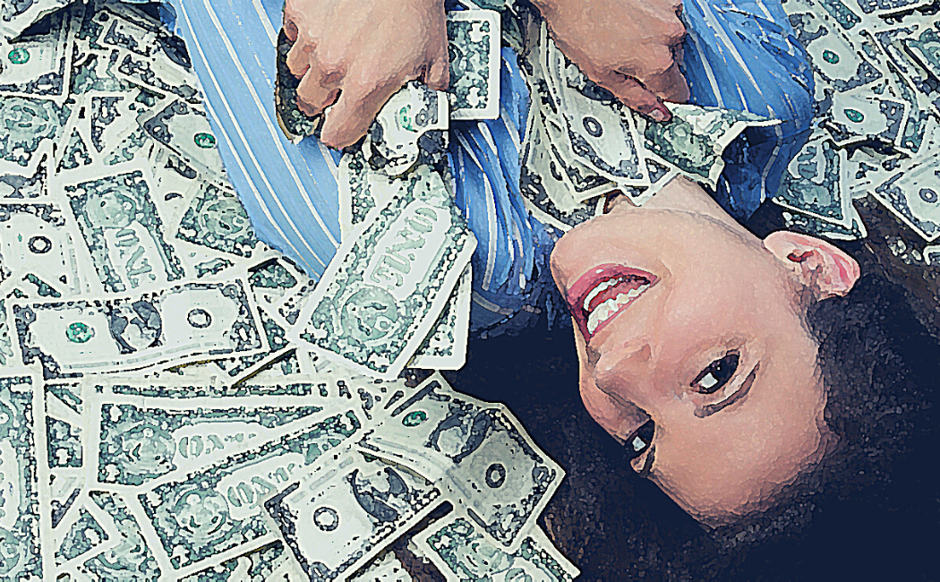 Сбережение денег. Собственная денежная. Долларовые купюры на белом фоне. Откладывание денег. Кредитование малого бизнеса.