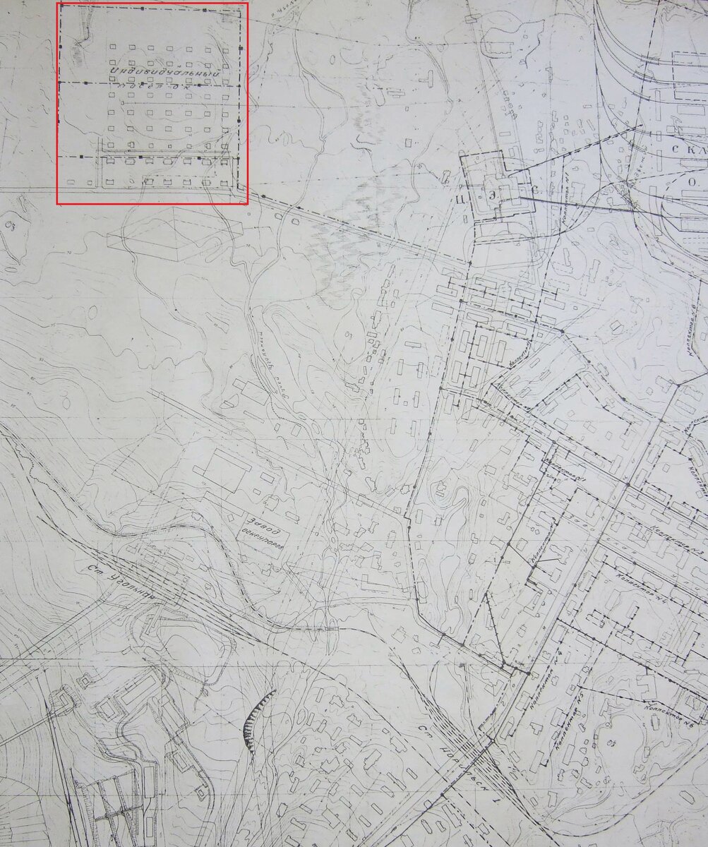 Фрагмент карты пос. Норильск, ориентировочно, 1943 года.