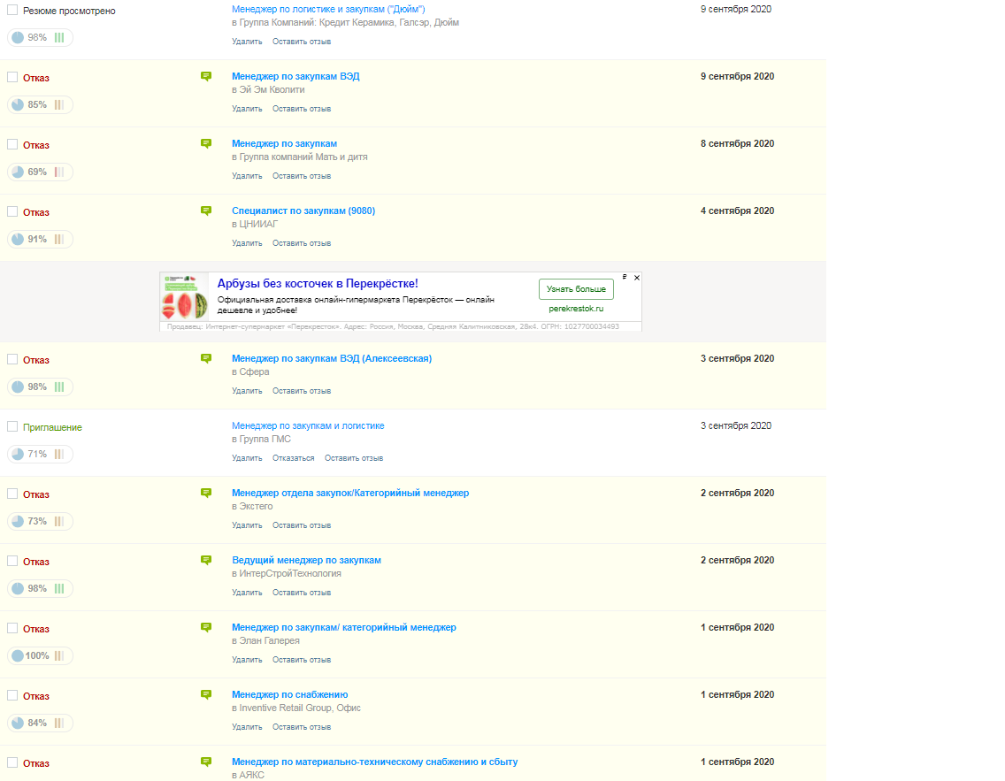 Удивлен  отказам, обычно не читают даже, моя отрасль не узкоспециализированная, я универсал по закупкам и госах был и  у частника работал ,молодой я