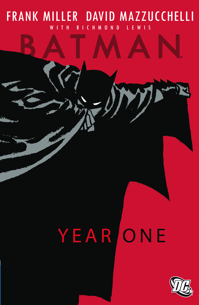 1. Year One (позднее переименована в Batman: Year One; рус. Бэтмен: Год Первый) — сюжетная арка комиксов, написанная Фрэнком Миллером и проиллюстрированная Дэвидом Маццукелли. Опубликована издательством DC Comics в 1987 году в серии Batman и состоит из четырёх выпусков.  Существует в нескольких изданиях: в твёрдом переплете, в бумажной обложке (в стандартной редакции с упрощённой раскраской и в делюкс-версии с детально проработанными цветами), а также в составе издания в твёрдом переплете The Complete Frank Miller Batman. 