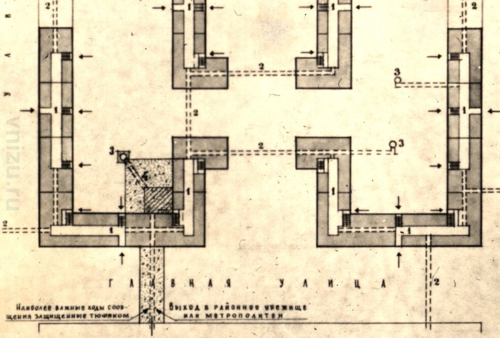 Рассекреченный в 2019 году проект идеального городского квартала 1953-го года. Публикуется впервые.