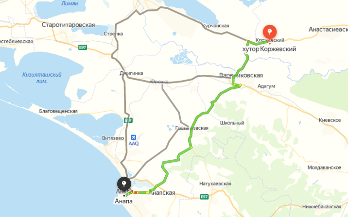 Семигорье карта новороссийск