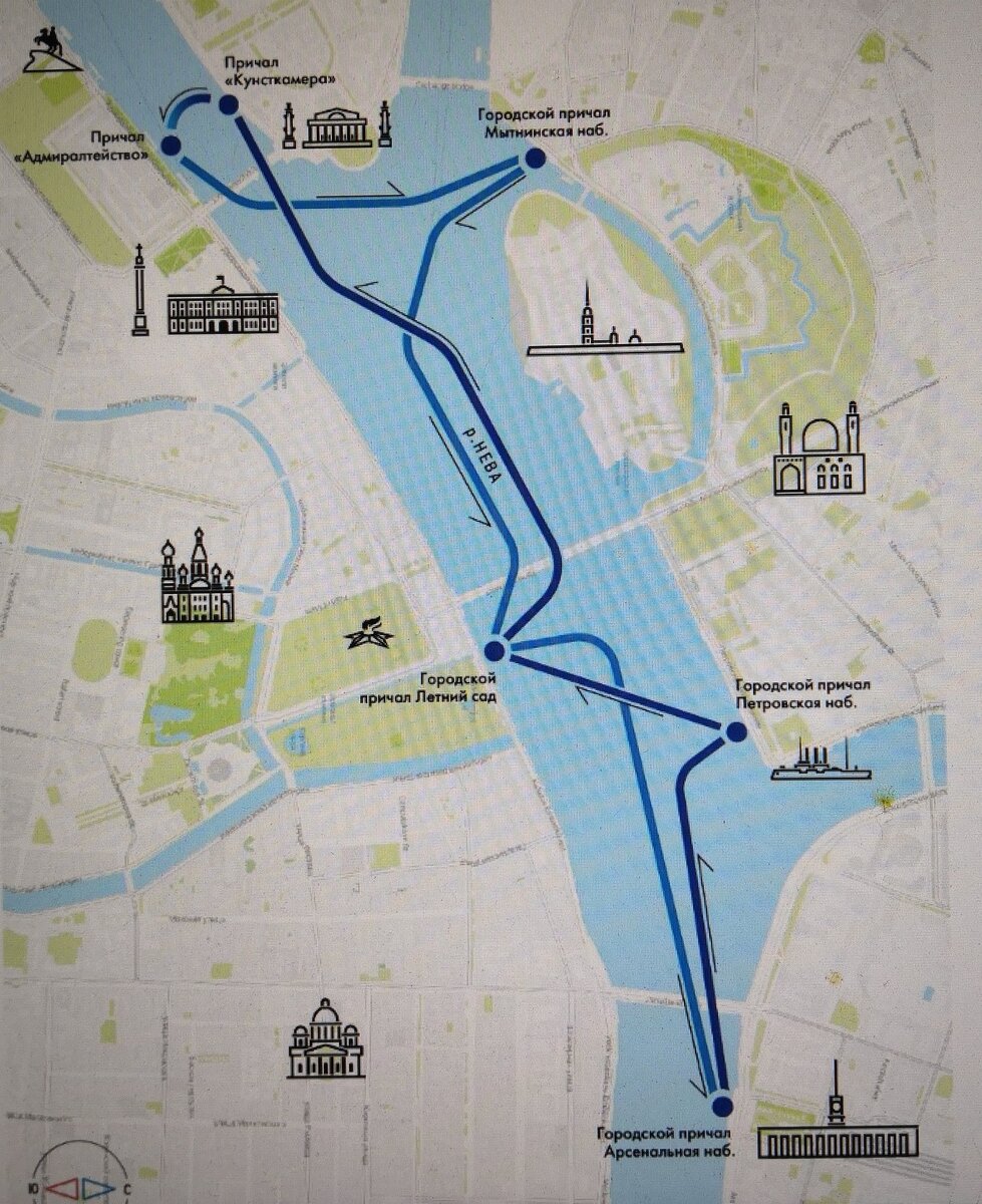 Маршрут речного трамвайчика