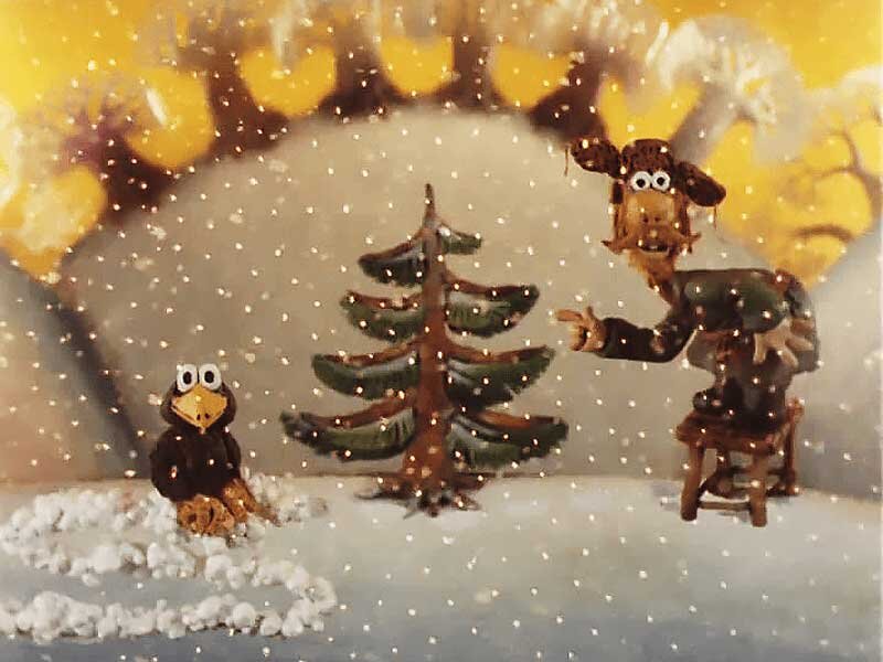 Кадр из советского мультика «Падал прошлогодний снег»